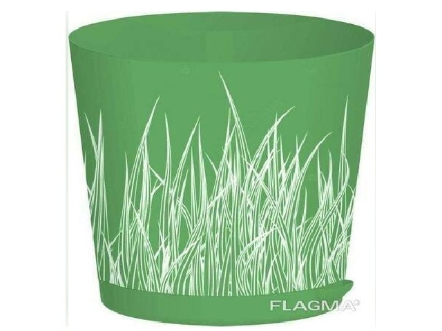 Горшок для цветов Easy Grow d 200 с прикорневым поливом 4 л Зеленая трава 47020/12